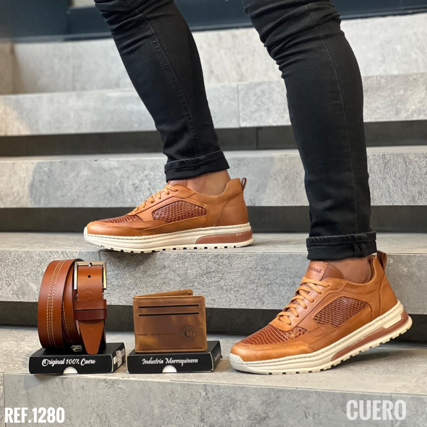 TRIO SPORT CABALLERO 100% CUERO