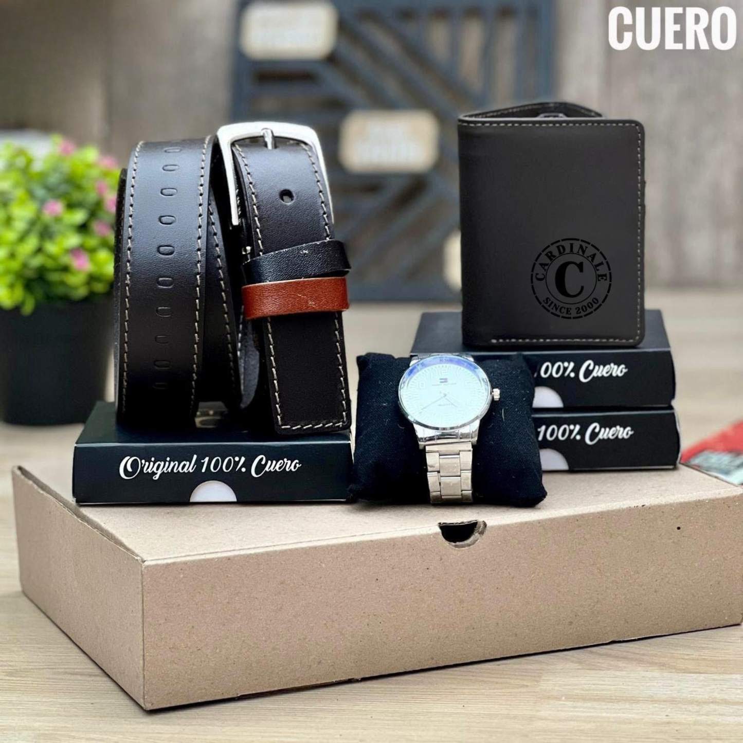 TRIO PREMIUM RELOJ+BILLETERA+CORREA
