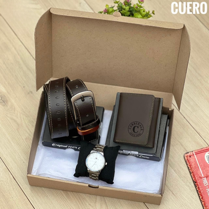 TRIO PREMIUM RELOJ+BILLETERA+CORREA