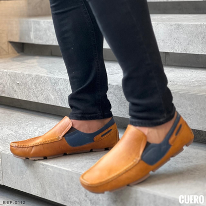 MOCASIN TEJITO EN CUERO ENCERADO